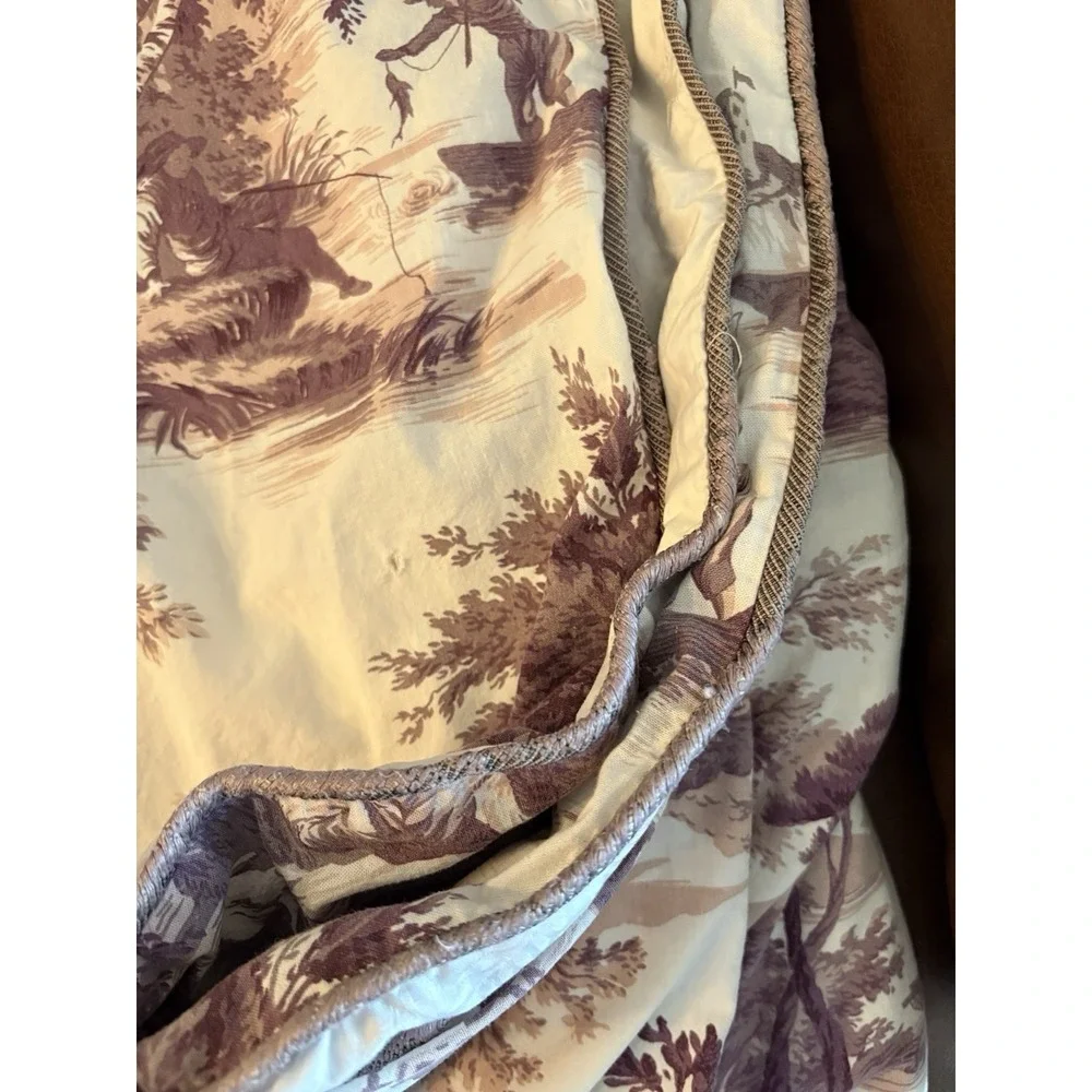 VTG Toile Spa Chinoiserie Custom‎ Made Queen Duvet Cover Soft Lavender 87